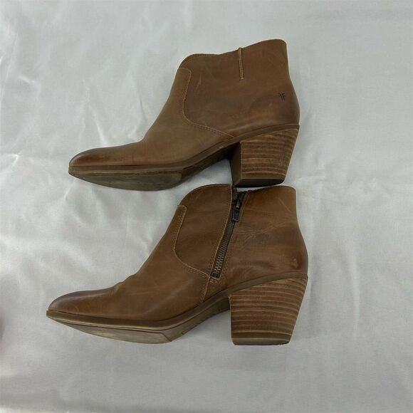 Frye Women's Jennifer Ankle Booties Brown Leather Size 8.5 - Picture 5 of 13